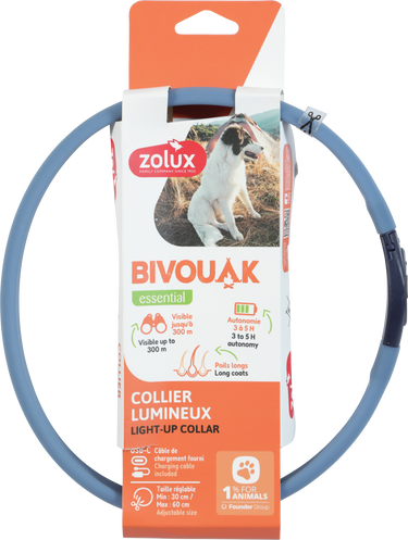 BVK Led Collar Long-Hair Blue